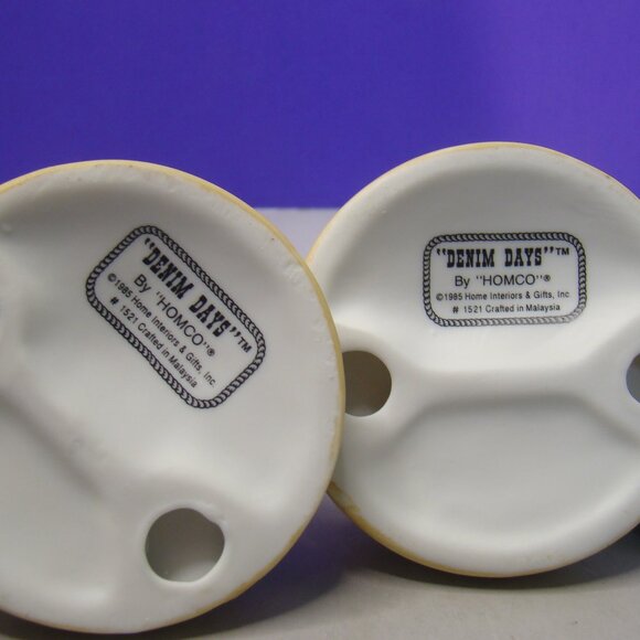 VNTG Set of 2 Denim Days Easter #1521 Home Interiors/Homco Ceramic Figurines EUC - Picture 16 of 16